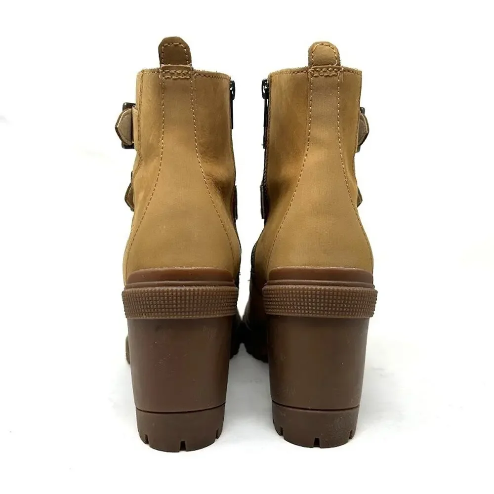 Timberland Sutherlin Bay Triple Buckle Boots Wheat Leather Heel Women’s Size 9 - Picture 8 of 9